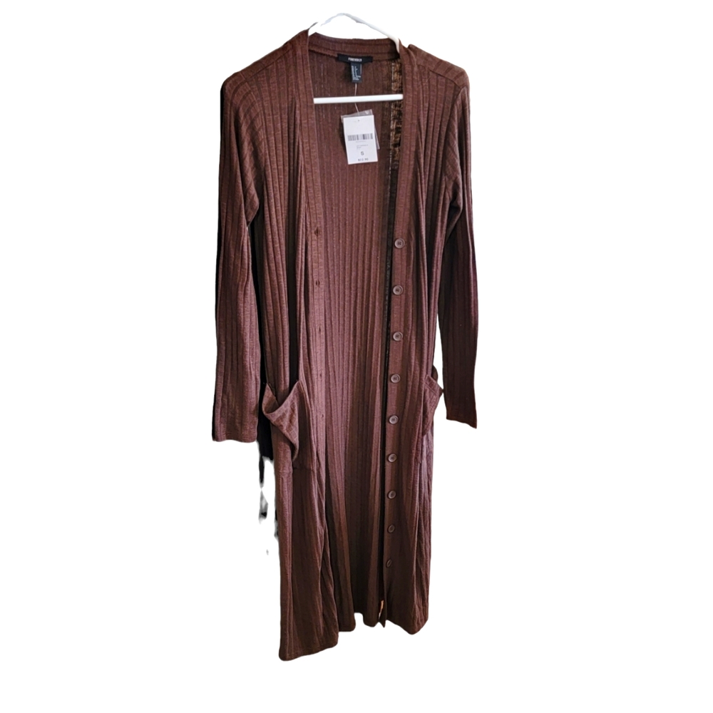 FOREVER 21 Extra Long Brown Cardigan